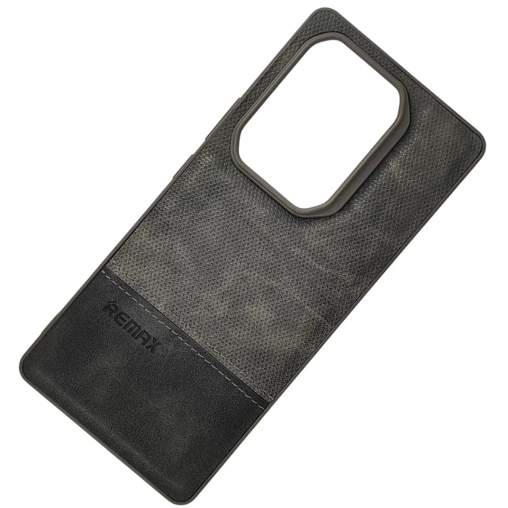 Infinix Note 50 4G|Note 50 Pro 4G (REMAX) Logo Dotted Leather Texture Mobile Back Case (Gray)