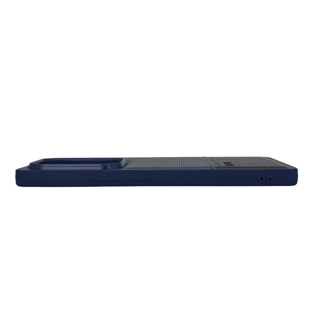 Infinix Note 50 4G|Note 50 Pro 4G (REMAX) Logo Dotted Leather Texture Mobile Back Case (Navy Blue)