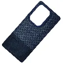 Infinix Note 50 4G|Note 50 Pro 4G (REMAX) Logo Dotted Leather Texture Mobile Back Case (Navy Blue)