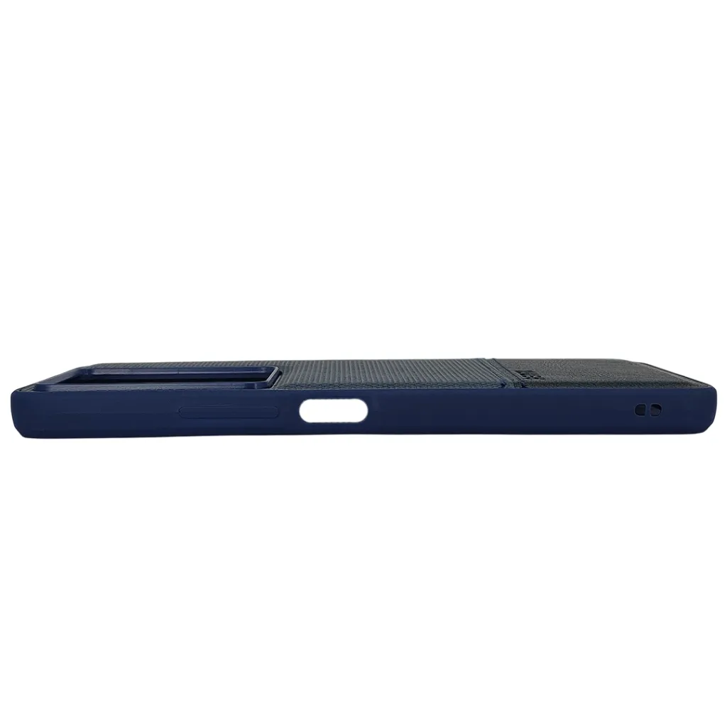 Infinix Note 30 4G (REMAX) Logo Dotted Leather Texture Mobile Back Case (Navy Blue)