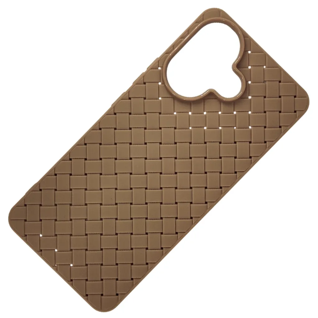 Vivo V60 Lite GW Woven With Leather Feel Soft Silicone Back Case (Desert Titanium)