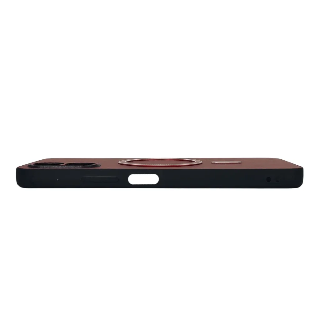Oppo A6 4G |A6X|A6K|A6 5G Carbon Fiber With Wireless Magsafe Metal Ring Back Case (Maroon)
