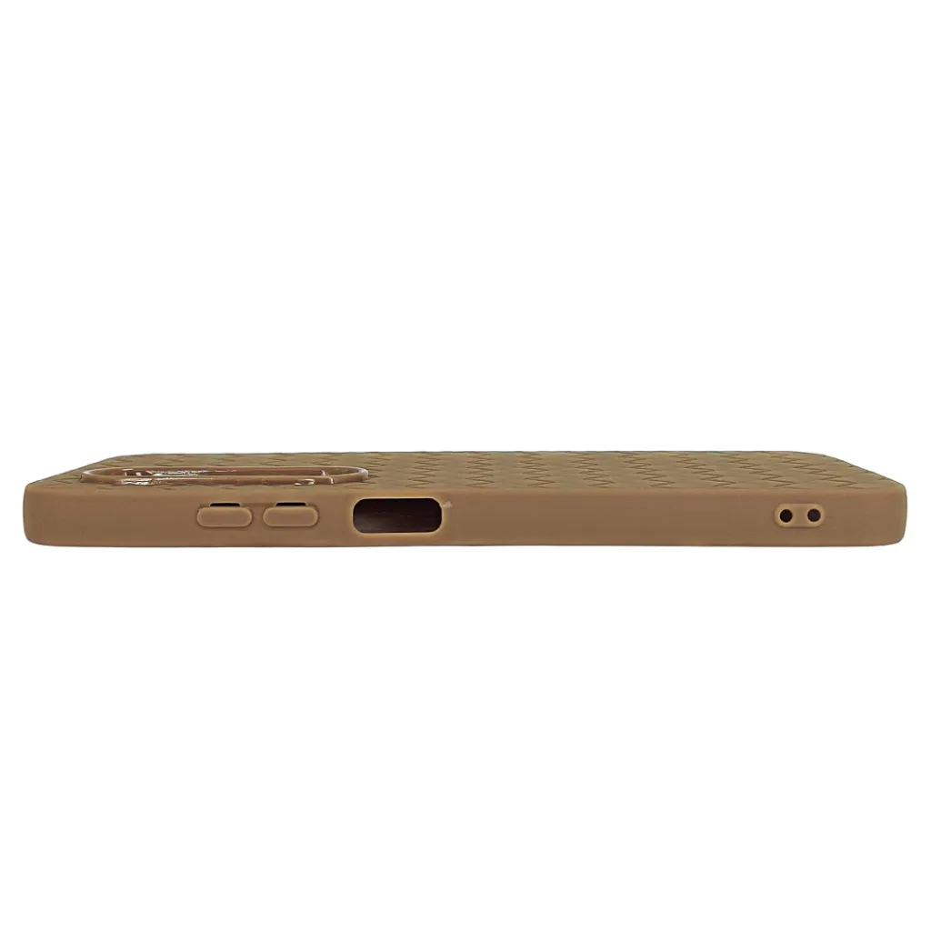 iTel Power P70 Woven With Leather Feel Soft Silicone Back Case (Desert Titanium)