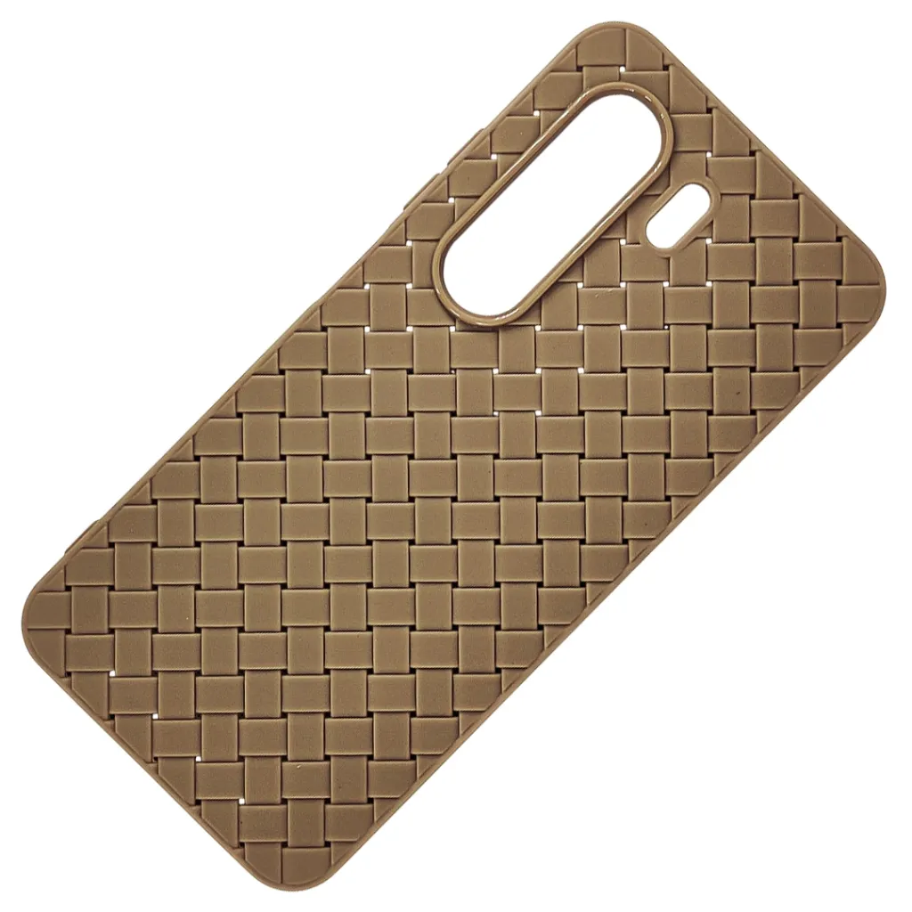 iTel Power P70 Woven With Leather Feel Soft Silicone Back Case (Desert Titanium)