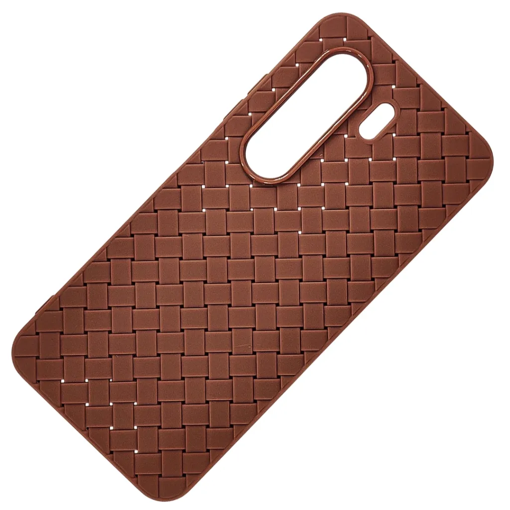iTel Power P70 Woven With Leather Feel Soft Silicone Back Case (Brown)
