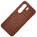 iTel Power P70 Woven With Leather Feel Soft Silicone Back Case (Brown)
