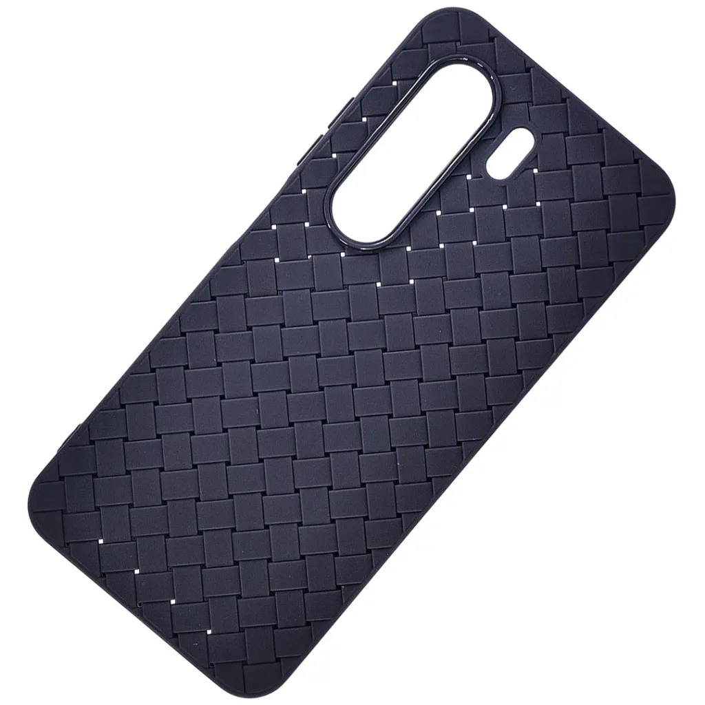 iTel Power P70 Woven With Leather Feel Soft Silicone Back Case (Purple)
