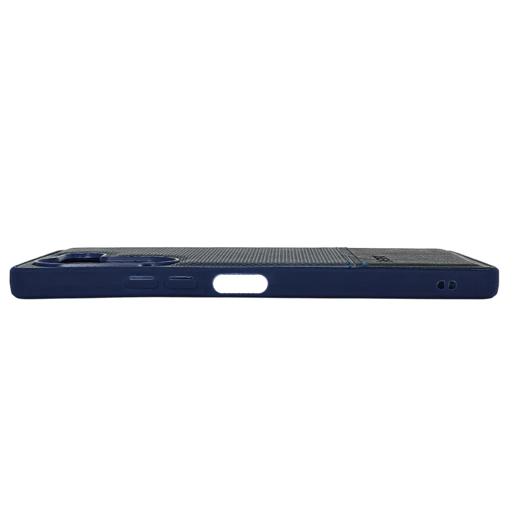 Tecno Camon 20 Pro|Camon 20 (REMAX) Logo Dotted Leather Texture Mobile Back Case (Navy Blue)
