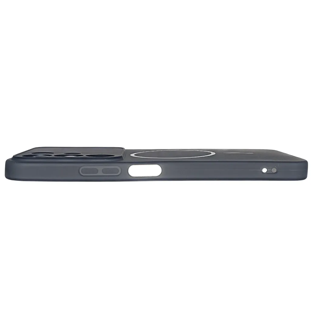 Oppo Realme C85 5G|Realme 15X 5G|Realme Narzo 90X Magsafe Logo Ultra Thin Matte Paper Back Case (Navy Blue)