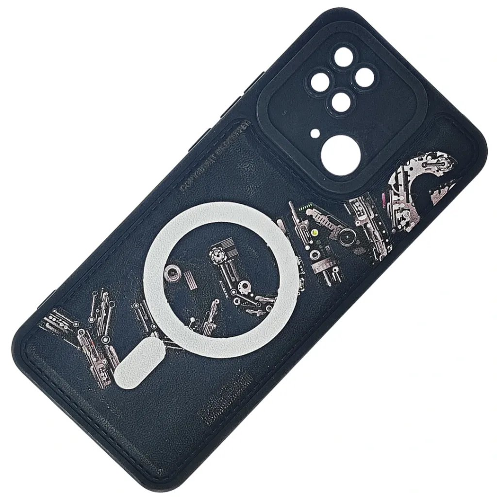 Redmi 10C Soft Silicone Printed Back Case (Black)