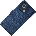 Xiaomi Redmi 10C|Poco C40 NMT Premium Luxuary Leather Book Case (Navy Blue)