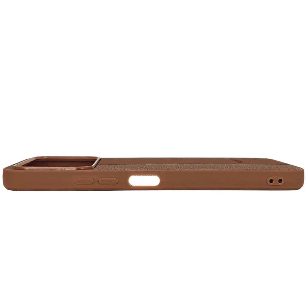 Tecno Spark 50 4G (PULOKA) Logo Braded PU Leather Texture Mobile Back Case (Brown)