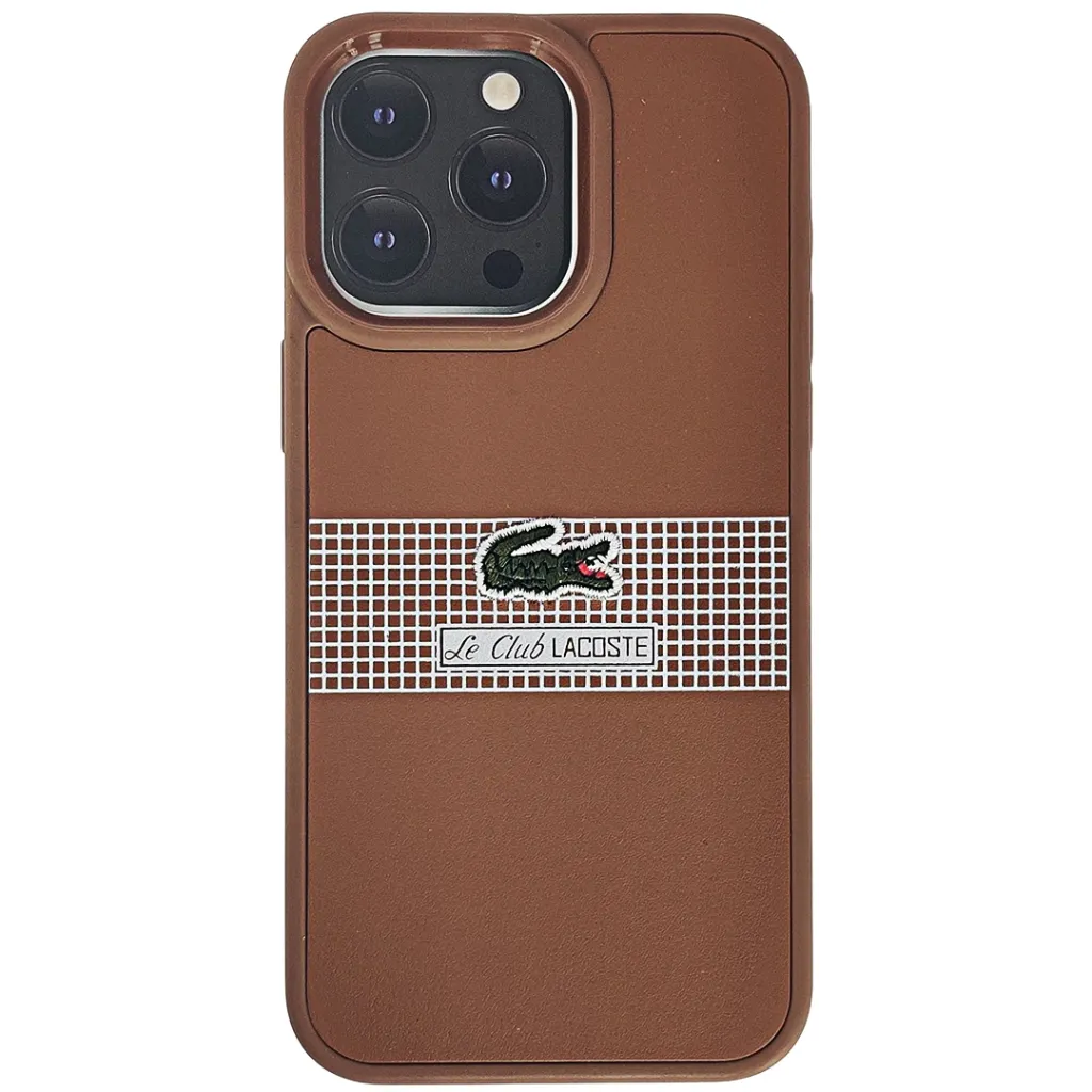 Iphone 15 Pro Max Lacoste Le Club Striped Edition Back Case (Brown)