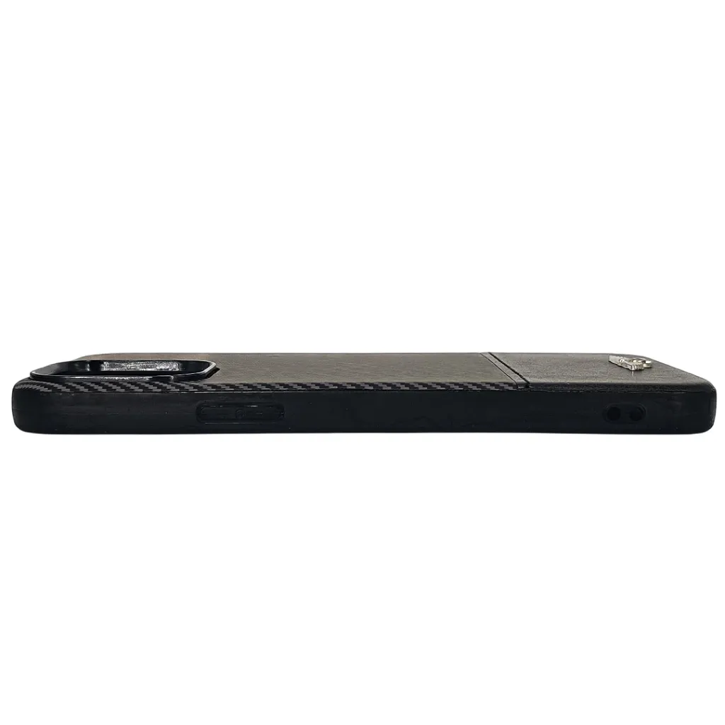 Iphone 13 Pro Max Bentley branded Carbon fiber pattern texture Back Case(Black)