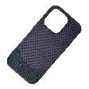 iPhone 14 Pro Pulaka handmade Dotted Leather Textured Designed Back Case (Deep Purple)