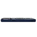 iPhone 15 Pro Max features a distinct leather-like Woven texture and integrated Magsafe Charging compatibility Back Case (Navy Blue)