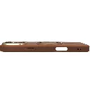 iPhone 16 Pro Max features a distinct leather-like Woven texture and integrated Magsafe Charging compatibility Back Case (Brown)