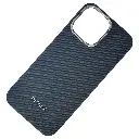 iPhone 16 Pro Max Carbon Fiber Tactile Woven Armid Fiber Pattern distinic geometric iC Magsafe Compatible and includes a built-in Camera bazel for lens Protection Back Case (Black)