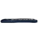 iPhone 13 Pro Max Classic Fit Carbon Fiber Texture Featuring a Central diagonal Stripe Luxuary Leather Feel Back Case (Navy Blue)