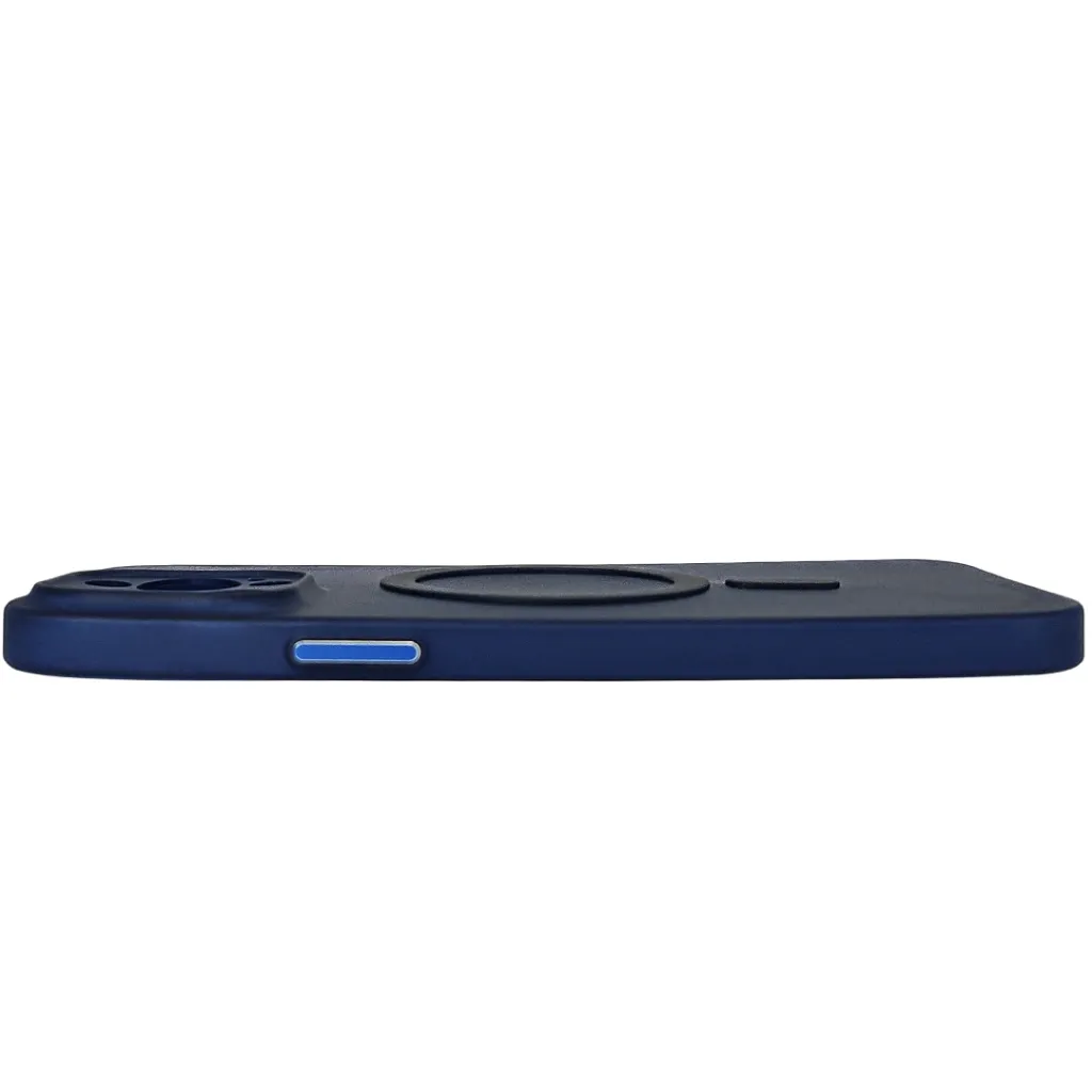 iPhone 13 Pro Max Magnetic Wireless Charging Matte Featuring a Slim Paper Design Back Case (Navy Blue)
