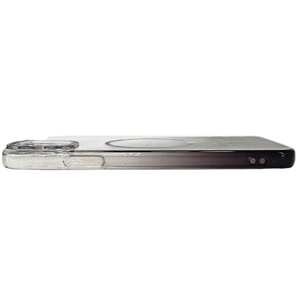 iPhone 11 Pro Max PC Acrylic Colour Tpu|Transparent MagSafe Charging Compatible Back Case (Black)