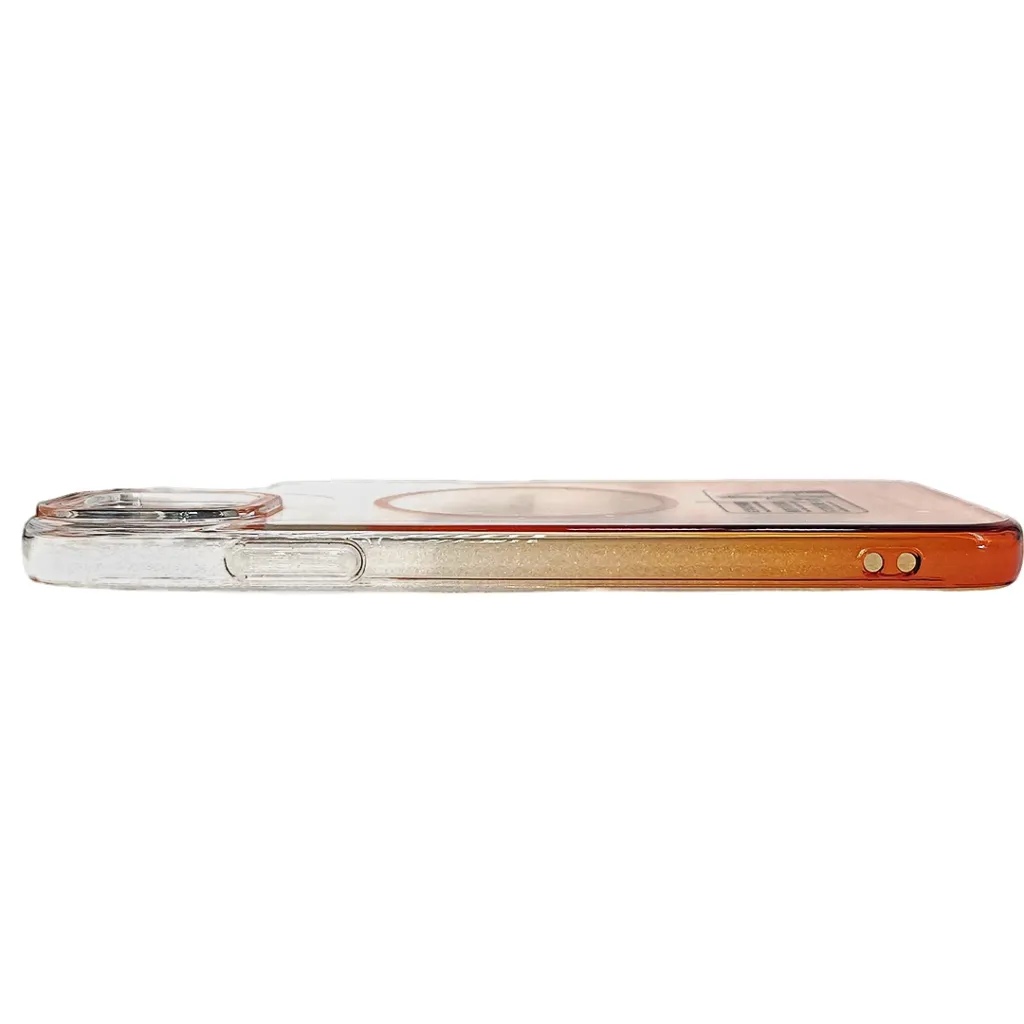 iPhone 11 Pro Max PC Acrylic Colour Tpu|Transparent MagSafe Charging Compatible Back Case (Orange)