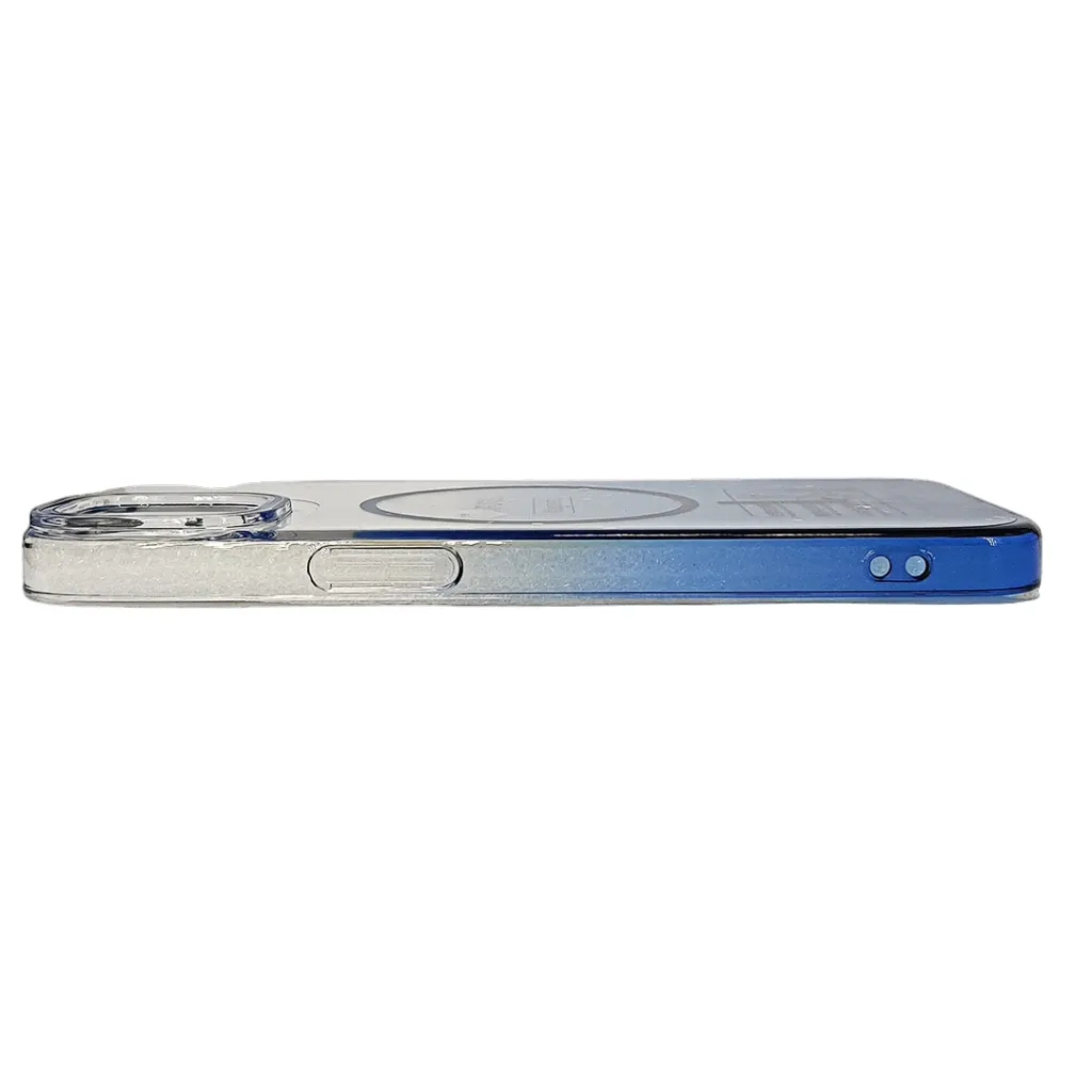 iPhone 14|iPhone 13 PC Acrylic Colour Tpu|Transparent MagSafe Charging Compatible Back Case (Blue)