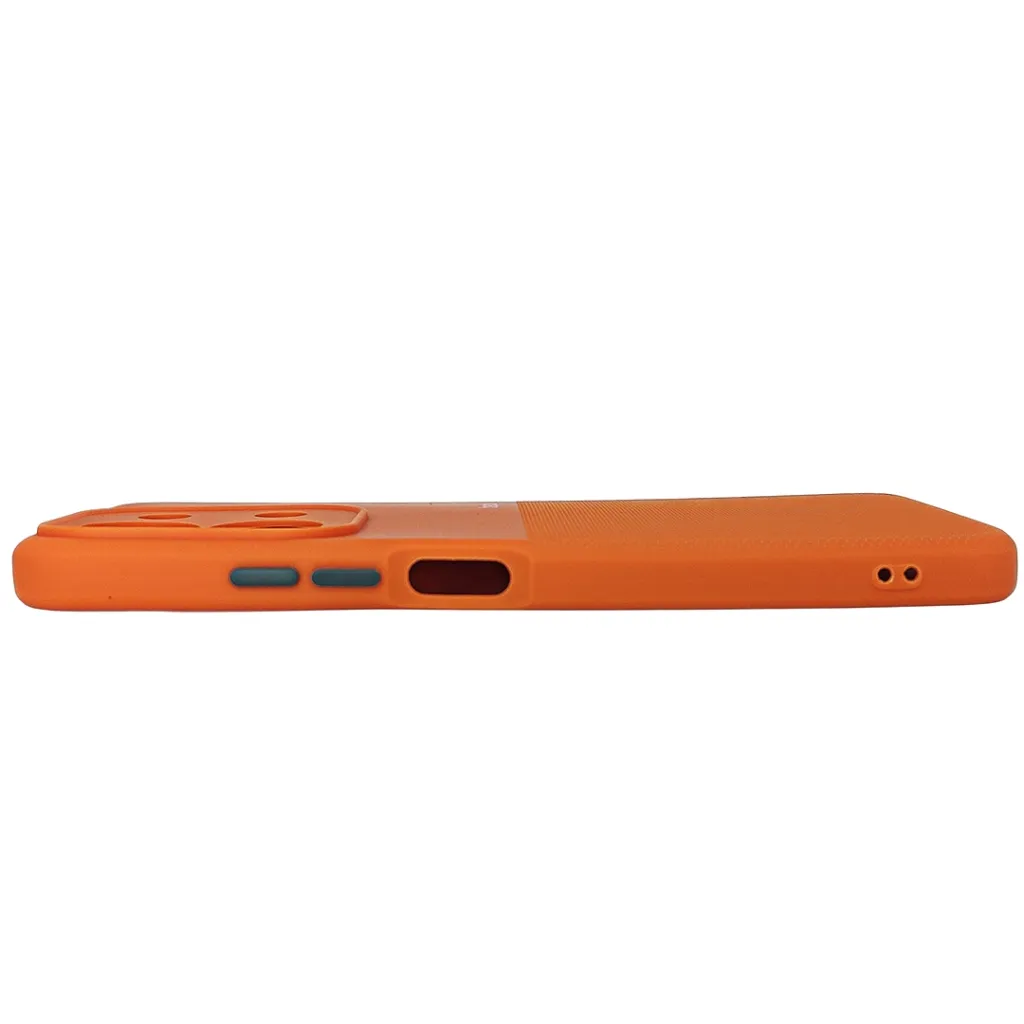 Xaiomi Redmi 15C|Poco C85 Premium Colour Button Silicone Beats Logo Textured With Camera Protection & Inner Microfiber Back Case (Orange)