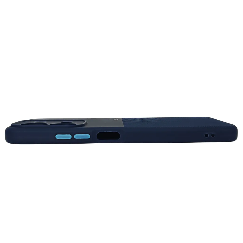 Xaiomi Redmi 15C|Poco C85 Premium Colour Button Silicone Beats Logo Textured With Camera Protection & Inner Microfiber Back Case (Navy Blue)