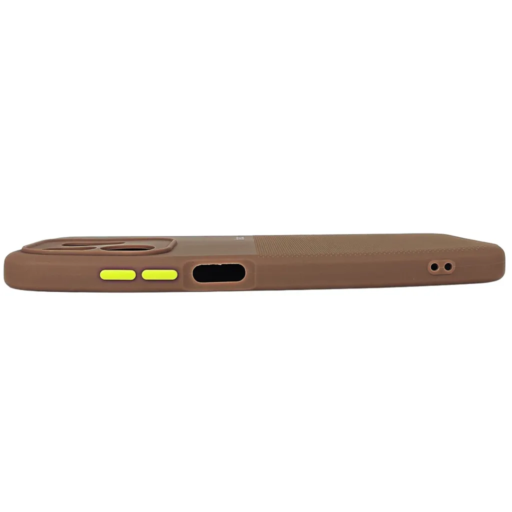 Infinix Hot 50i|Smart 9 HD|Smart 9 Premium Colour Button Silicone Beats Logo Textured With Camera Protection & Inner Microfiber Back Case (Brown)