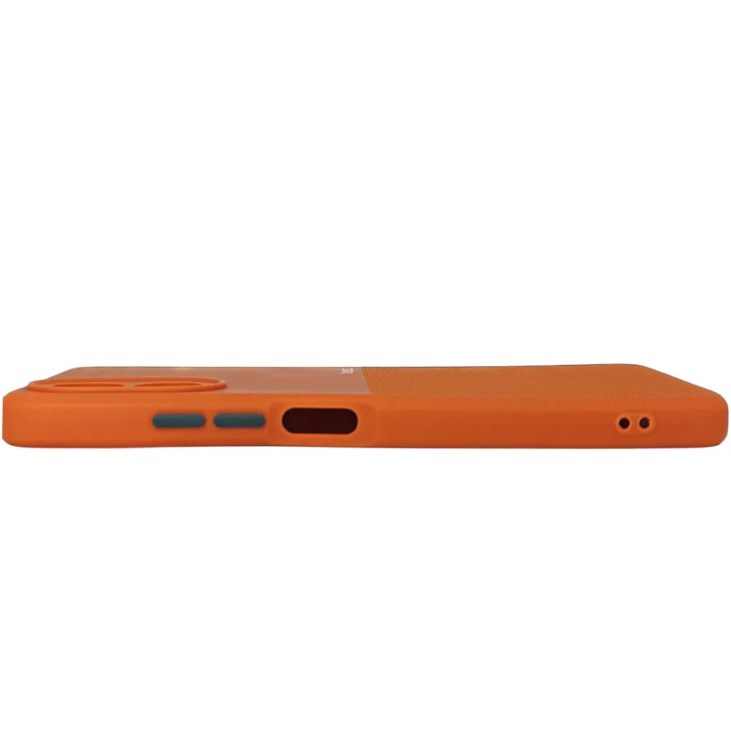 Oppo A18 4G|A38 4G Premium Colour Button Silicone Beats Logo Textured With Camera Protection & Inner Microfiber Back Case (Orange)