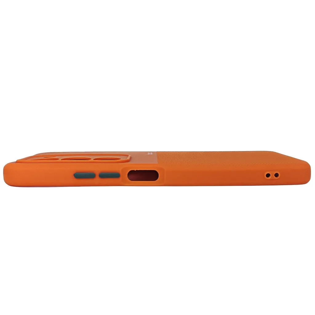 Xiaomi Redmi 15 4G|5G Premium Colour Button Silicone Beats Logo Textured With Camera Protection & Inner Microfiber Back Case (Orange)
