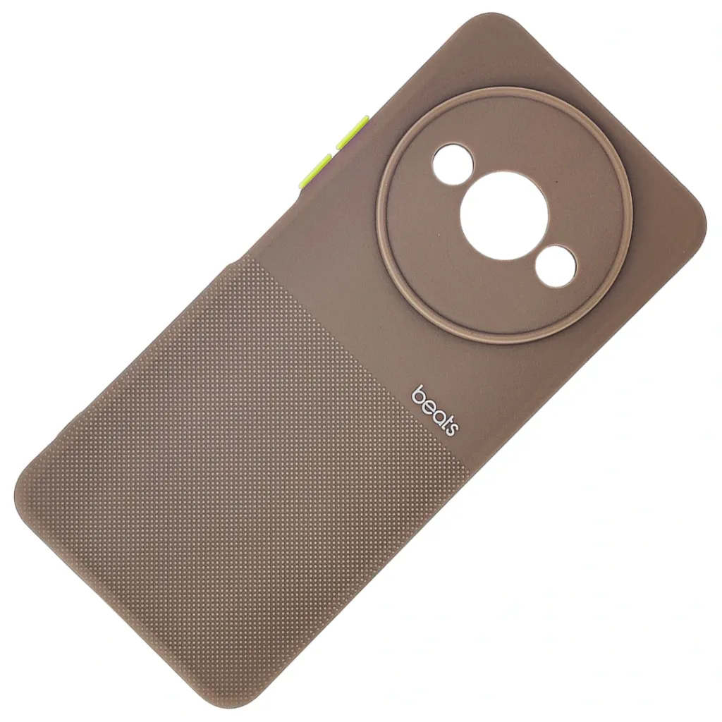 Xiaomi Redmi A3x|Redmi A3|Poco C61 4G Premium Colour Button Silicone Beats Logo Textured With Camera Protection & Inner Microfiber Back Case (Brown)