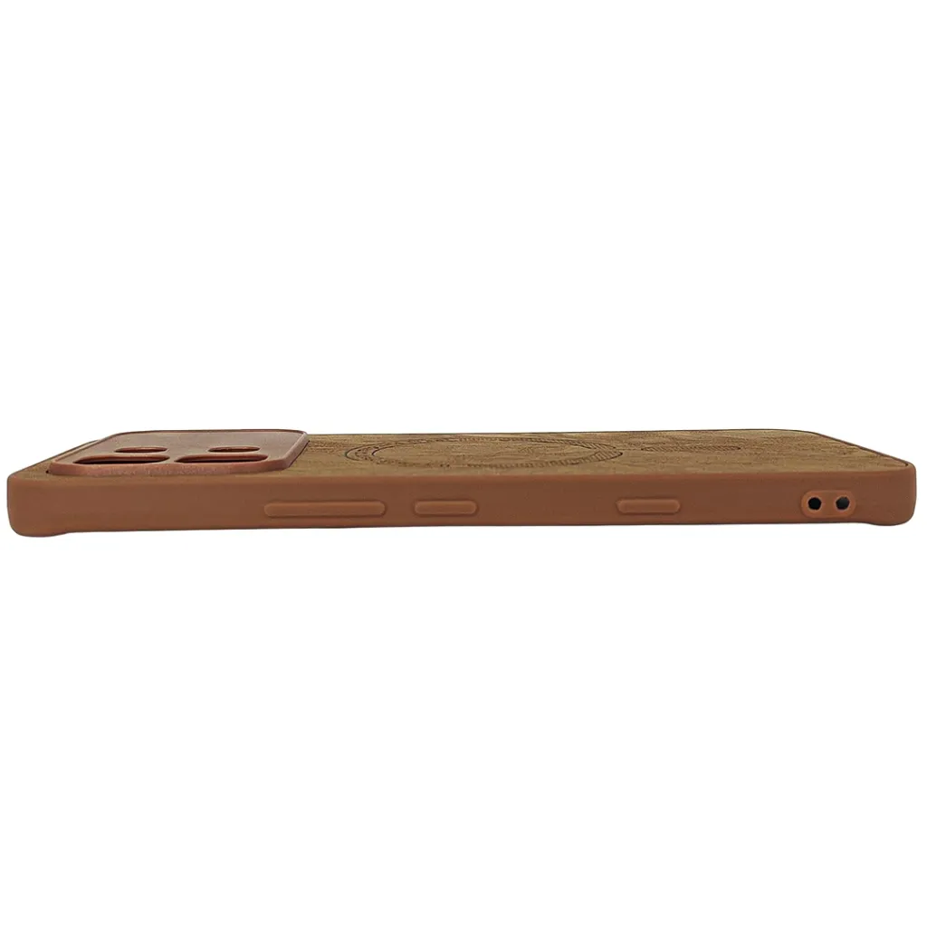 Infinix Note 60 Edge 5G Premium Luxary Leather Magsafe Logo Back Case (Brown)