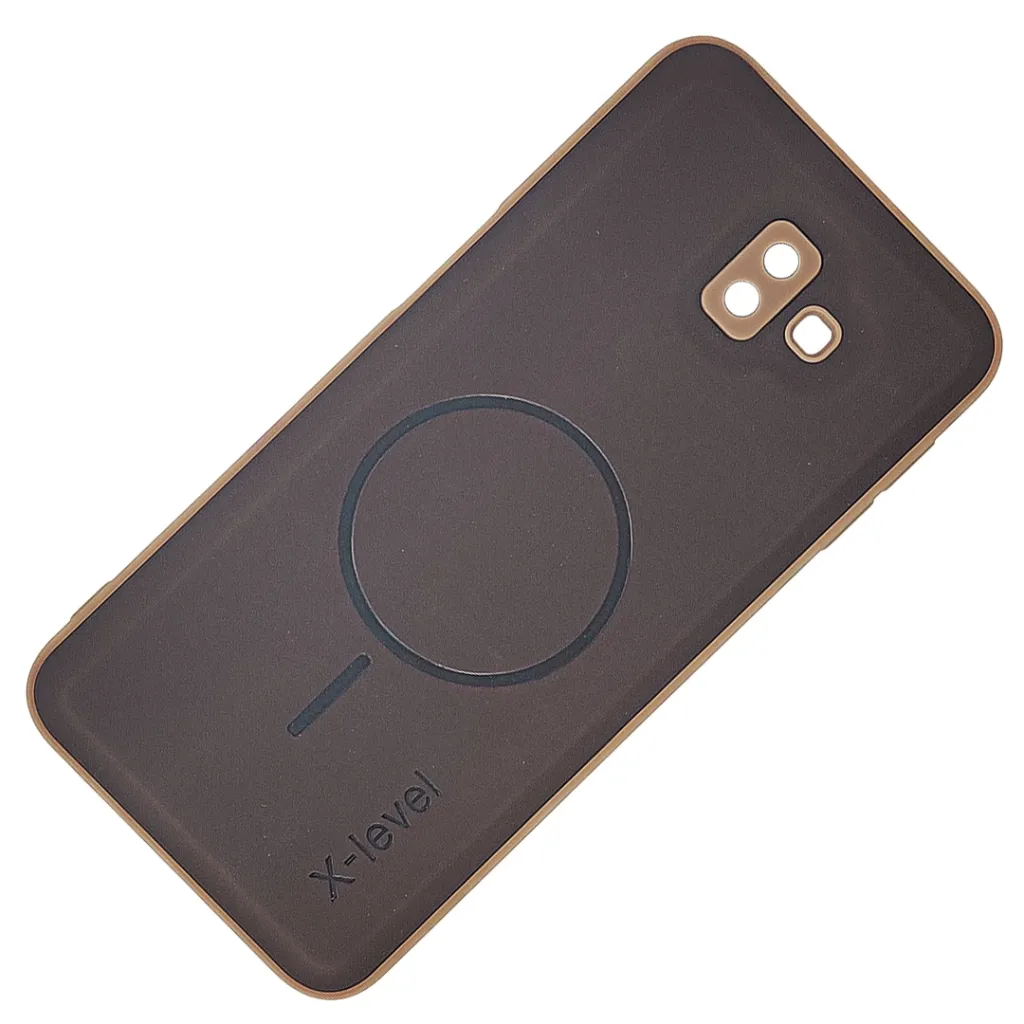 Samsung Galaxy J6 Plus Magsafe Logo X-Level Luxuary Premium Back Case (Dark Brown)