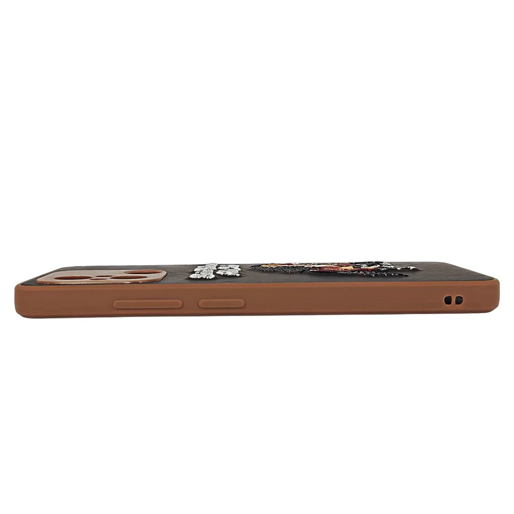 Xiaomi Redmi 12C & Poco C55 Velvet Embroidery Santa Barbara Polo Racquet Club Back Case (Brown)