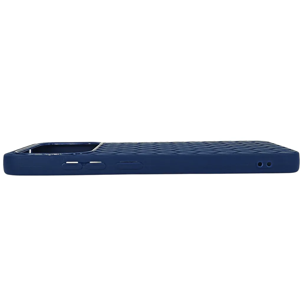 Xiaomi Redmi 12CRedmi 10C Woven With Leather Feel Soft Silicone Back Case (Navy Blue)
