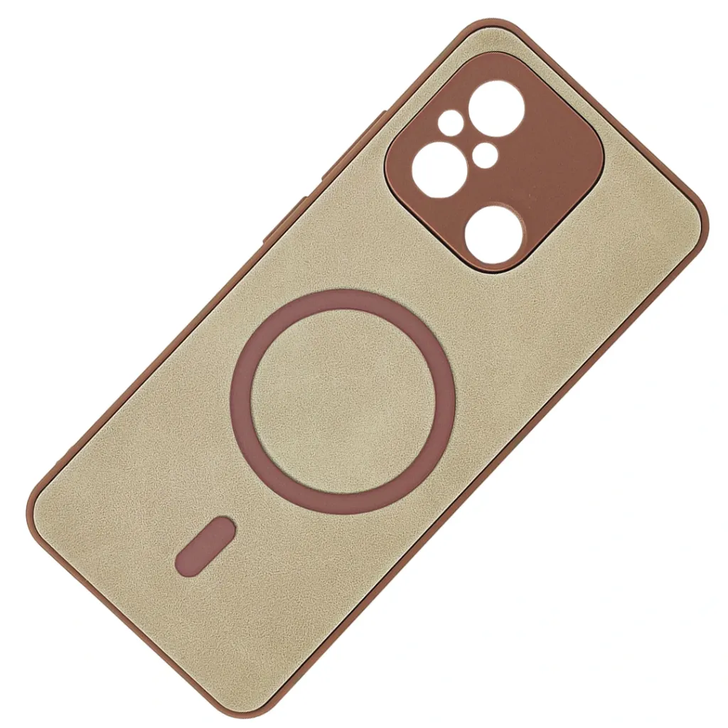 Xaiomi Redmi 12C 4G Built-in Magnetic Ring Premium Leather With Velvet Feel Back Case (Skin)