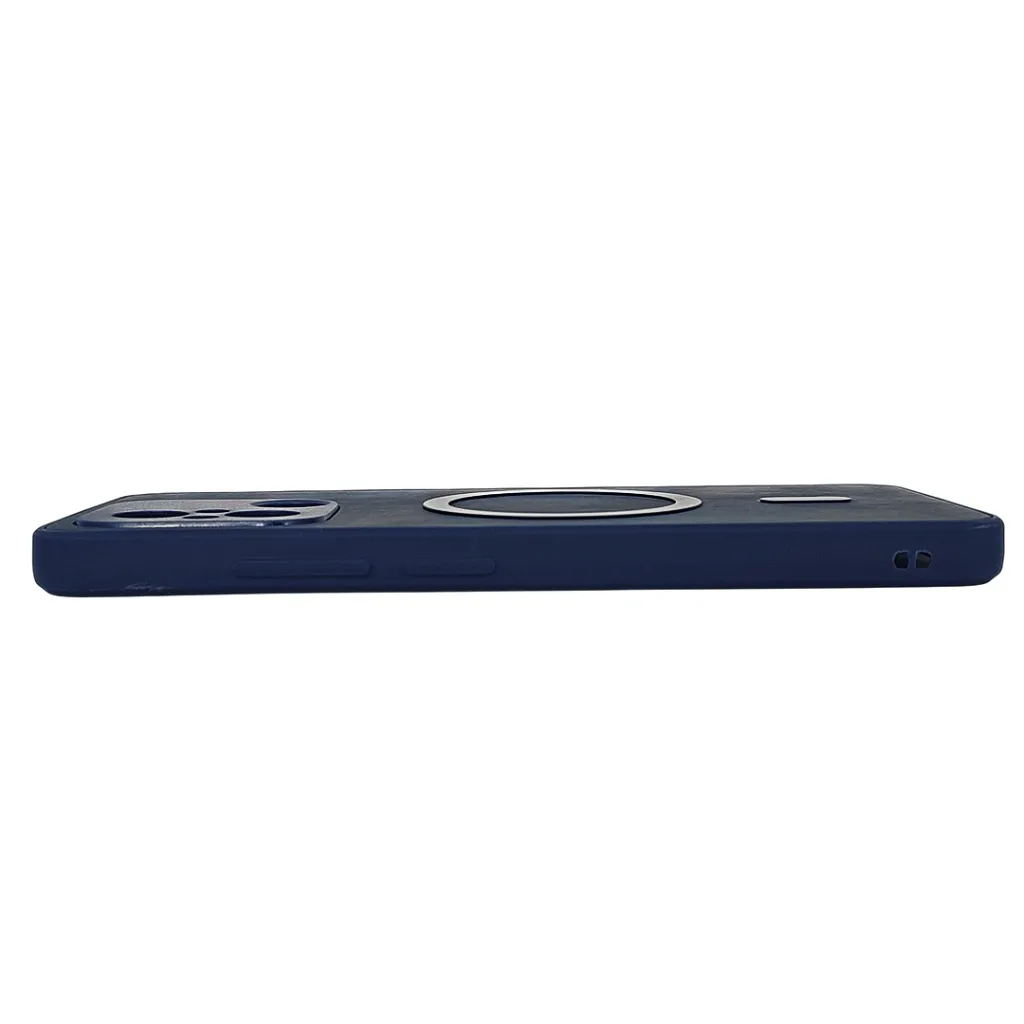 Xaiomi Redmi 12C 4G Built-in Magnetic Ring Premium Leather With Velvet Feel Back Case (Navy Blue)