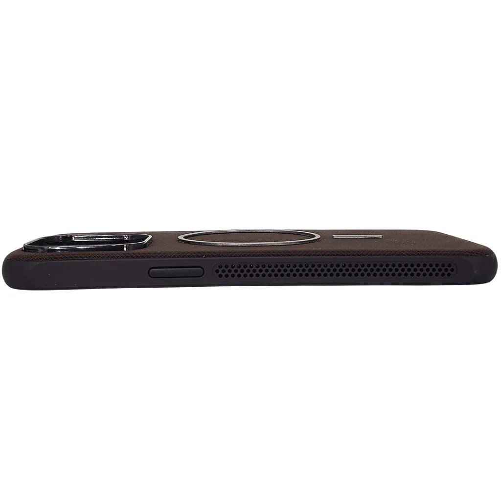Iphone 14 Pro Max Woven textured & Magsafe compatible Case (Dark Brown)