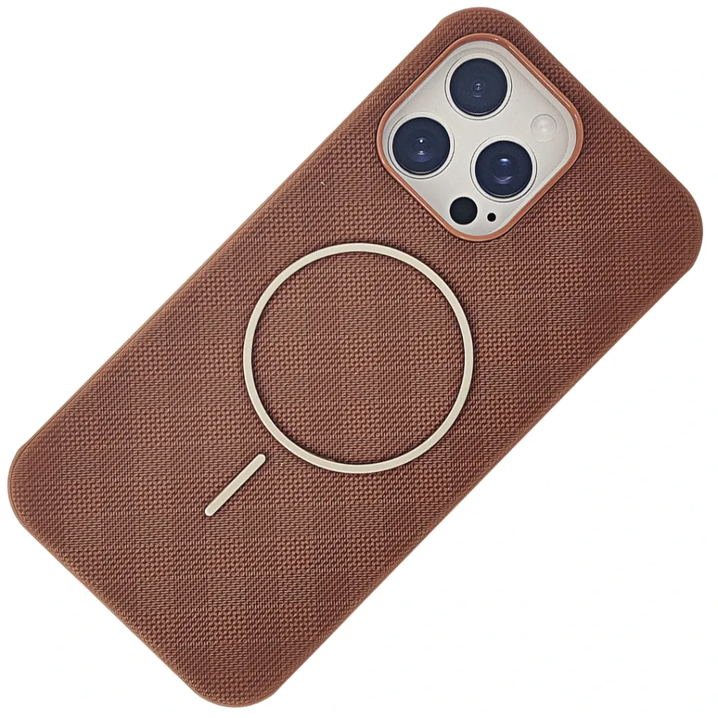 Iphone 14 Pro Max Woven textured & Magsafe compatible Case (Desert Titanium)