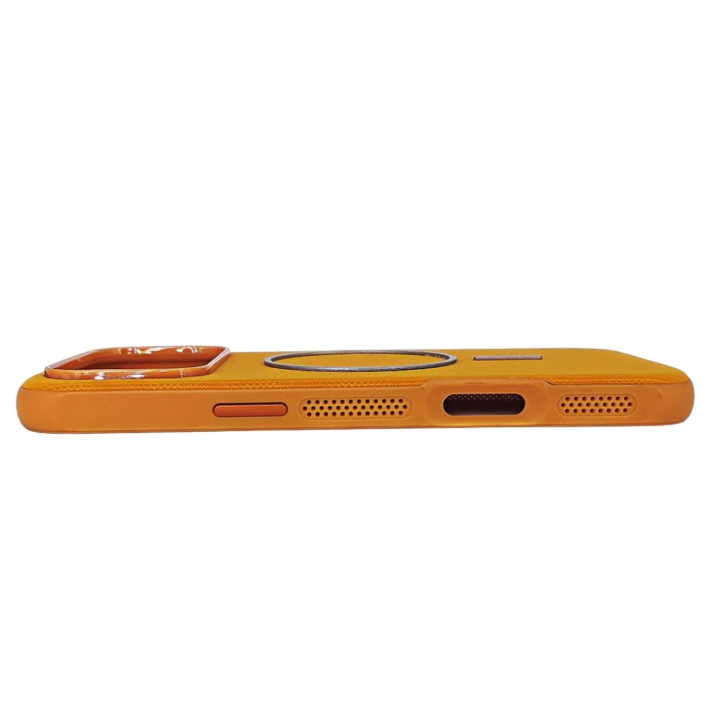 Iphone 17 Pro Max Woven textured & Magsafe compatible Case (Cosmic Orange)