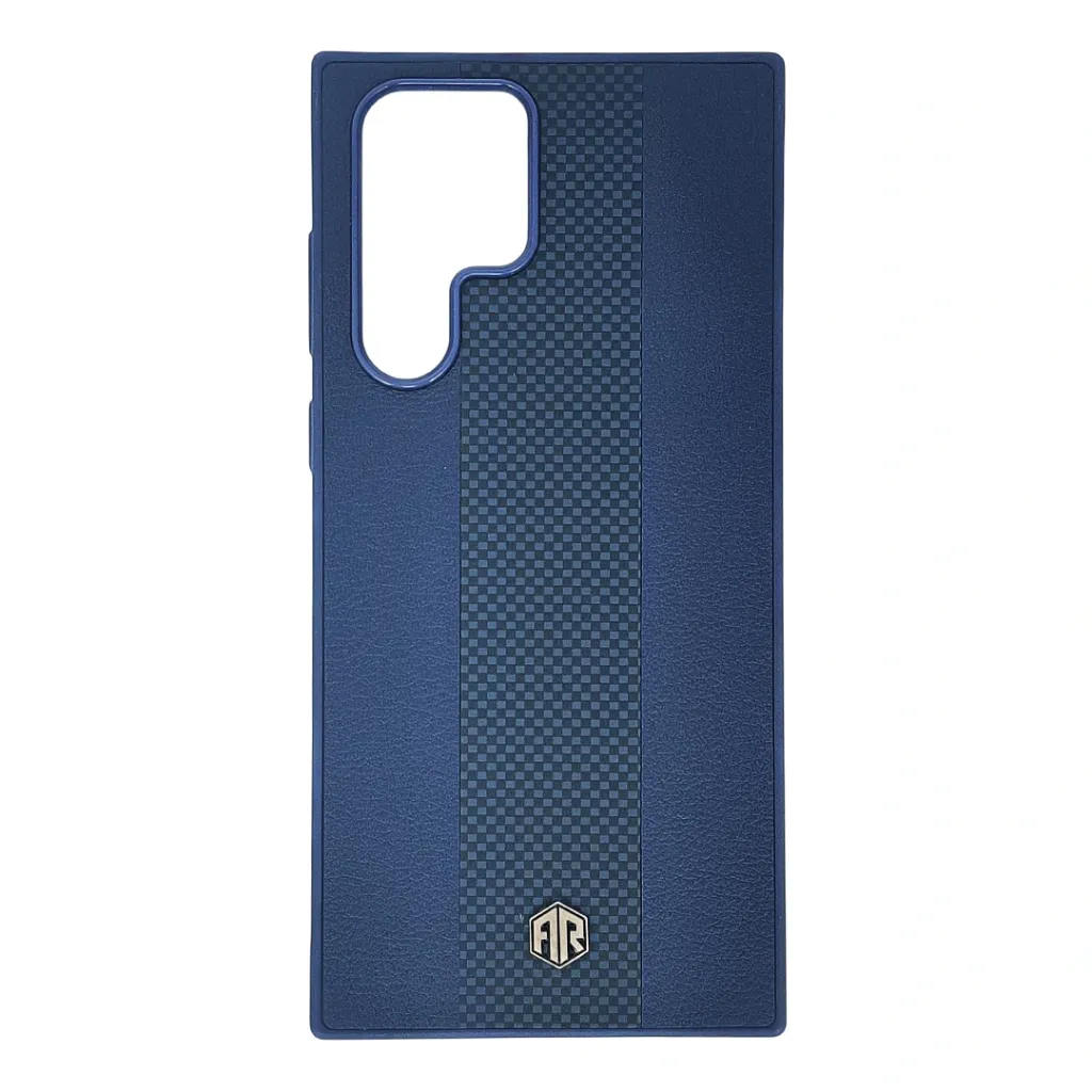 Samsung Galaxy S22 Ultra F1R Logo Dubble Tune Luxury Leather Feel Mobile Back Case