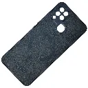 Infinix Hot 10s|Hot 10T PULOKA Branded Bubble Tune With Leather Texture Mobile Back Case (Black)