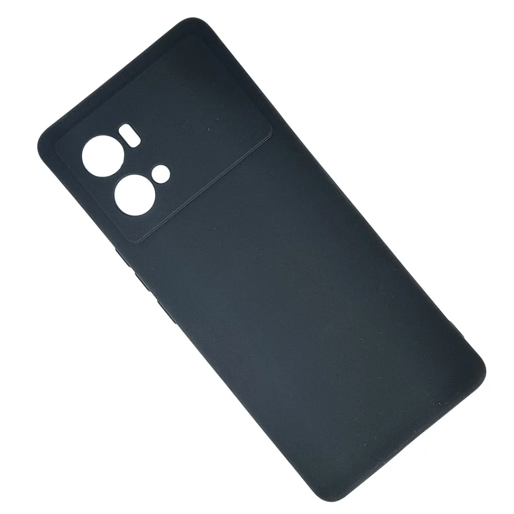iQOO 9 Pro Matte Soft Silicone Paper Back Case (Black)
