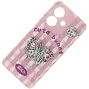 Oppo A3/A3x/A5i Soft Silicone Fancy Silver Stones Butterflies Mobile Back Case (Pink)