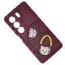 Tecno Camon 40 4G Fancy Silicone Hello Kitty Design Back Case (Maroon)