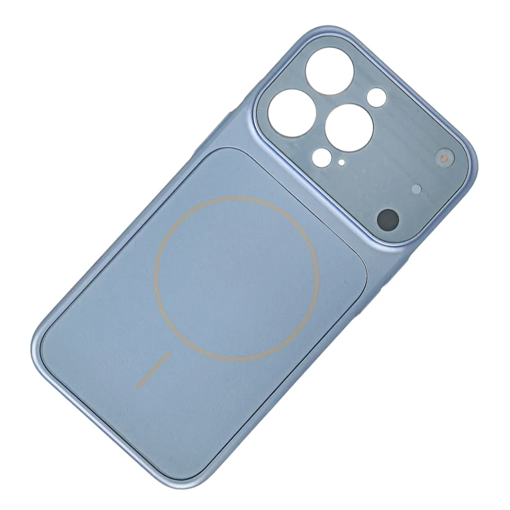 iPhone 13 Pro Matte AG Glass Convert into 18 Series Back Case (Sky-Blue)