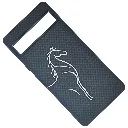 Google Pixel 7A 3D Carbon-Fiber Textured with a White liner Horse Logo design and a rectangular Camera cutout .Premium Luxuary Back Case (Black)