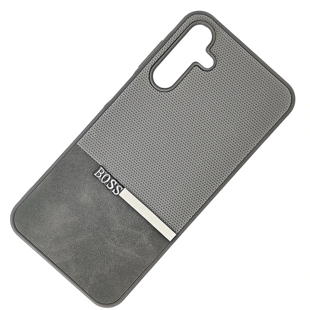 Samsung Galaxy A15 The Boss protective a unique two-tone dual-textured design back case (Gray)